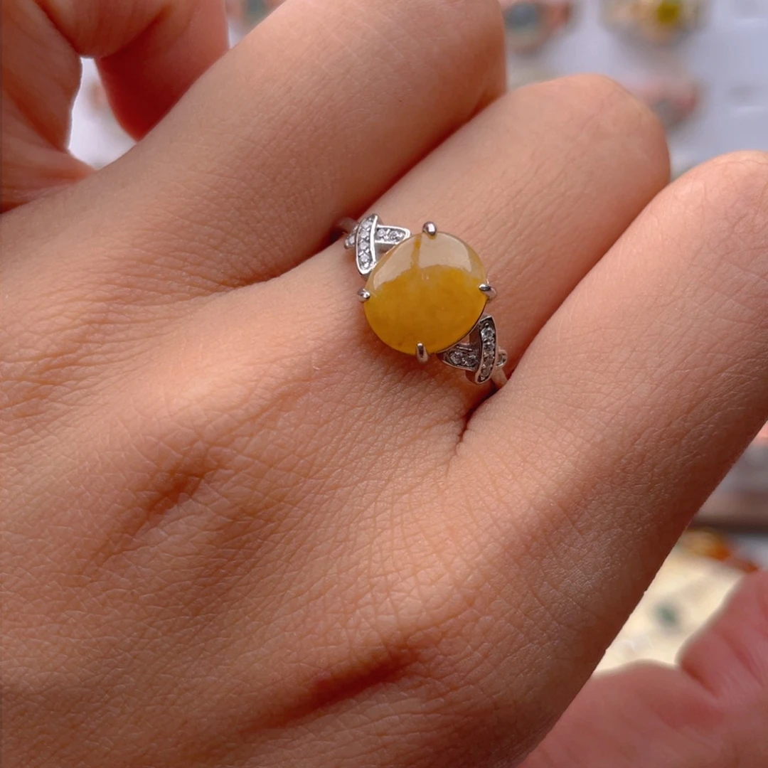 翡翠戒指银S925镶嵌1111