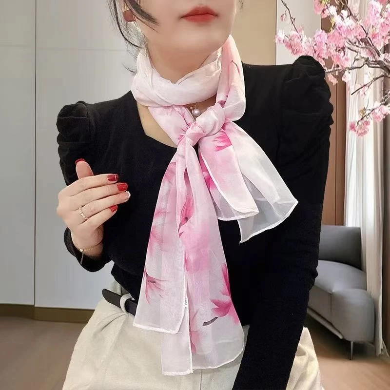 C288 多彩花玫红 围巾长巾