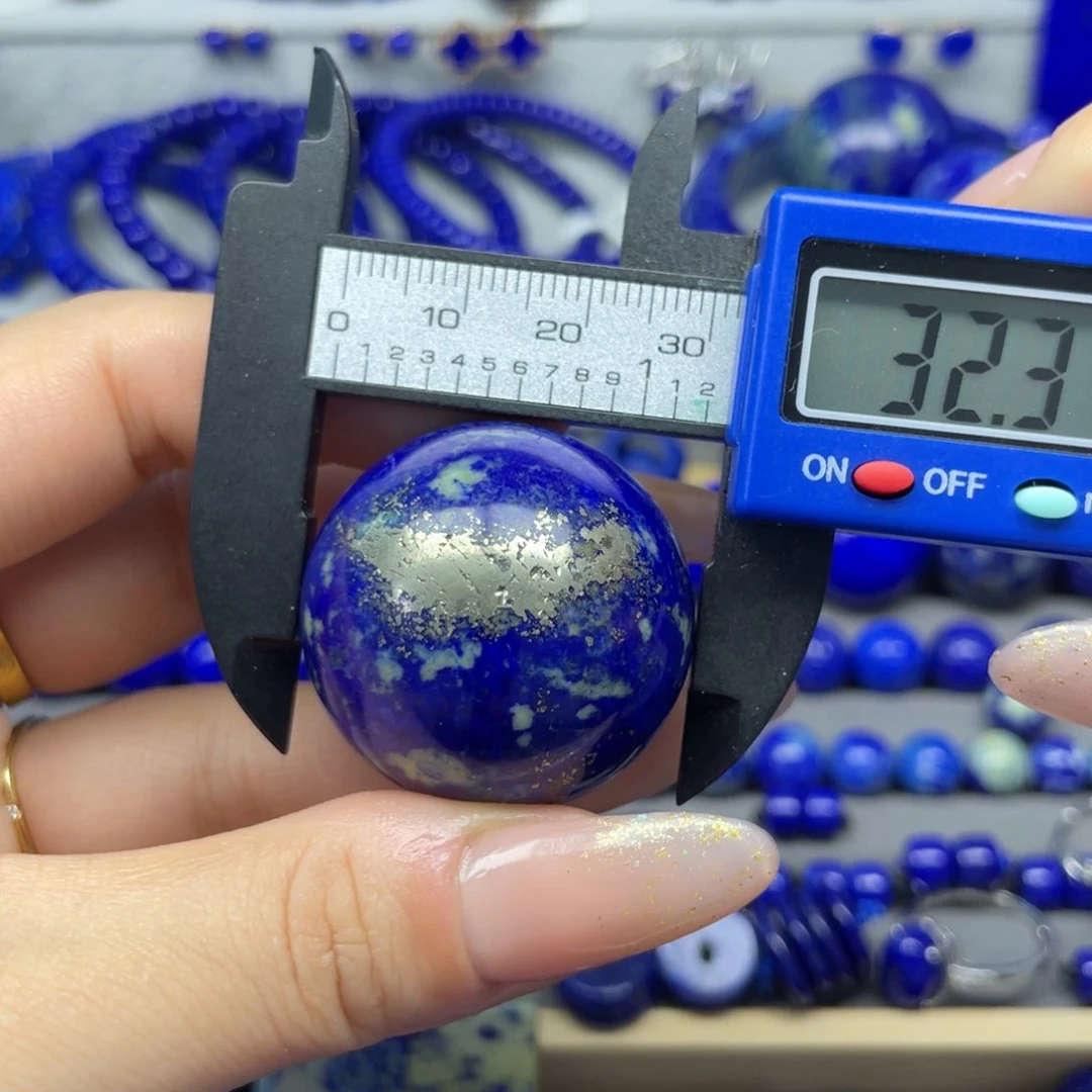 青金石未镶嵌32单珠（带天然微瑕）乙*