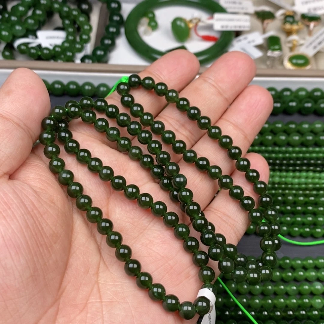 项链未镶嵌和田玉（碧玉）6mm