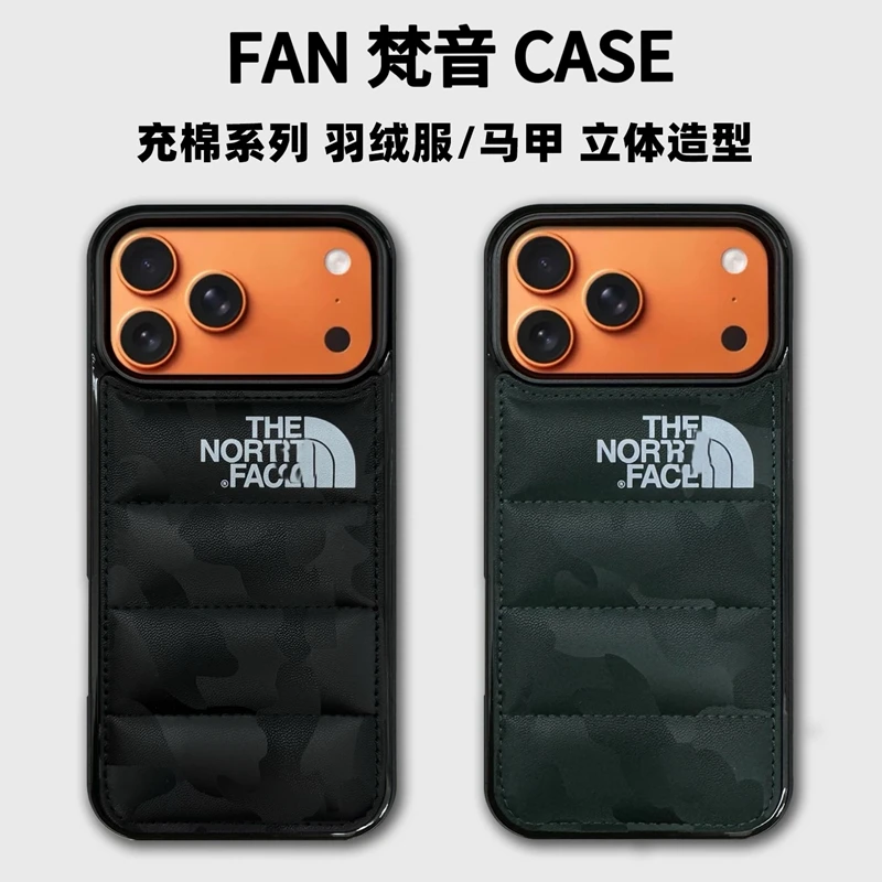 潮牌迷彩棉服适用苹果17promax手机壳iphone16/15pro秋冬15防摔14