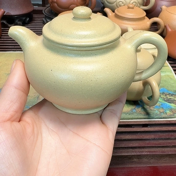 紫砂茶壶本山绿泥微暇