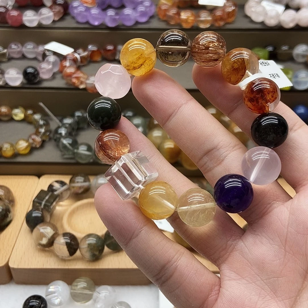 未镶嵌手链水晶青**我手串