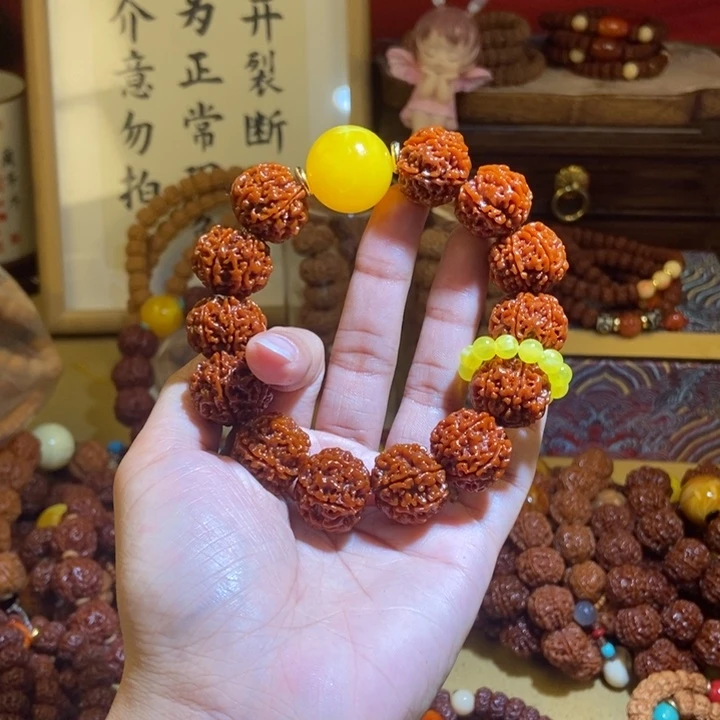 吊坠金刚菩提196玉化黄珠黄环