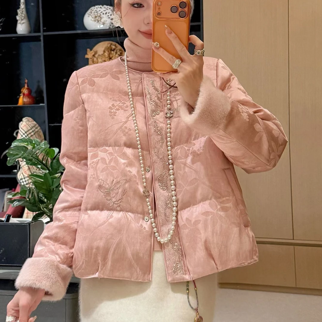 新款刺绣羽绒服（可调不退）