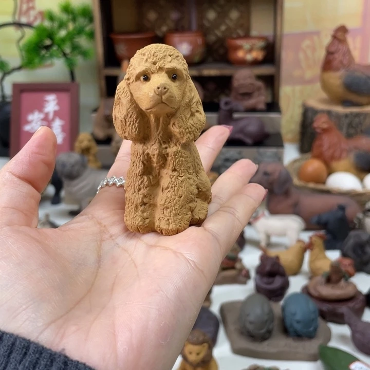 紫砂茶宠紫砂贵妇犬