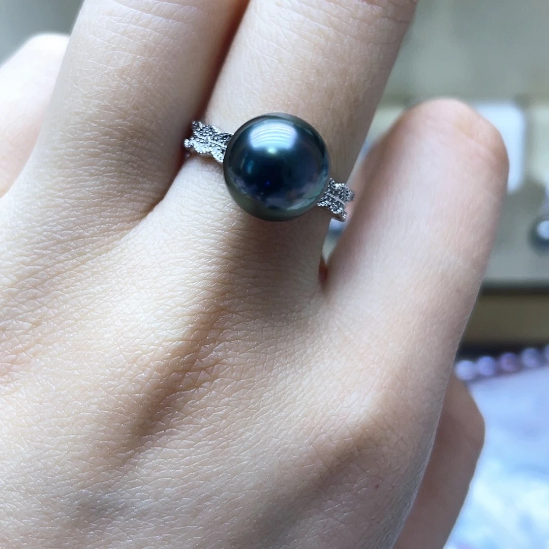 海水珍珠戒指银S925镶嵌