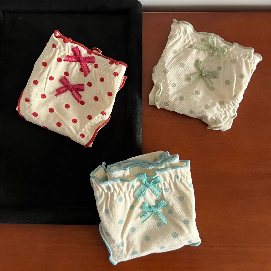 【缤纷糖果】少女复古中古感纯棉三角女士包臀三角内裤