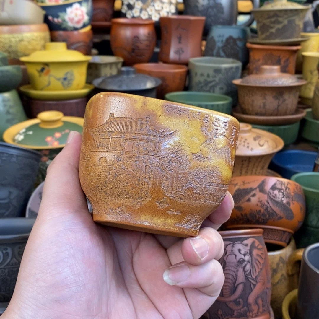 紫砂杯子宜兴全手工紫砂杯