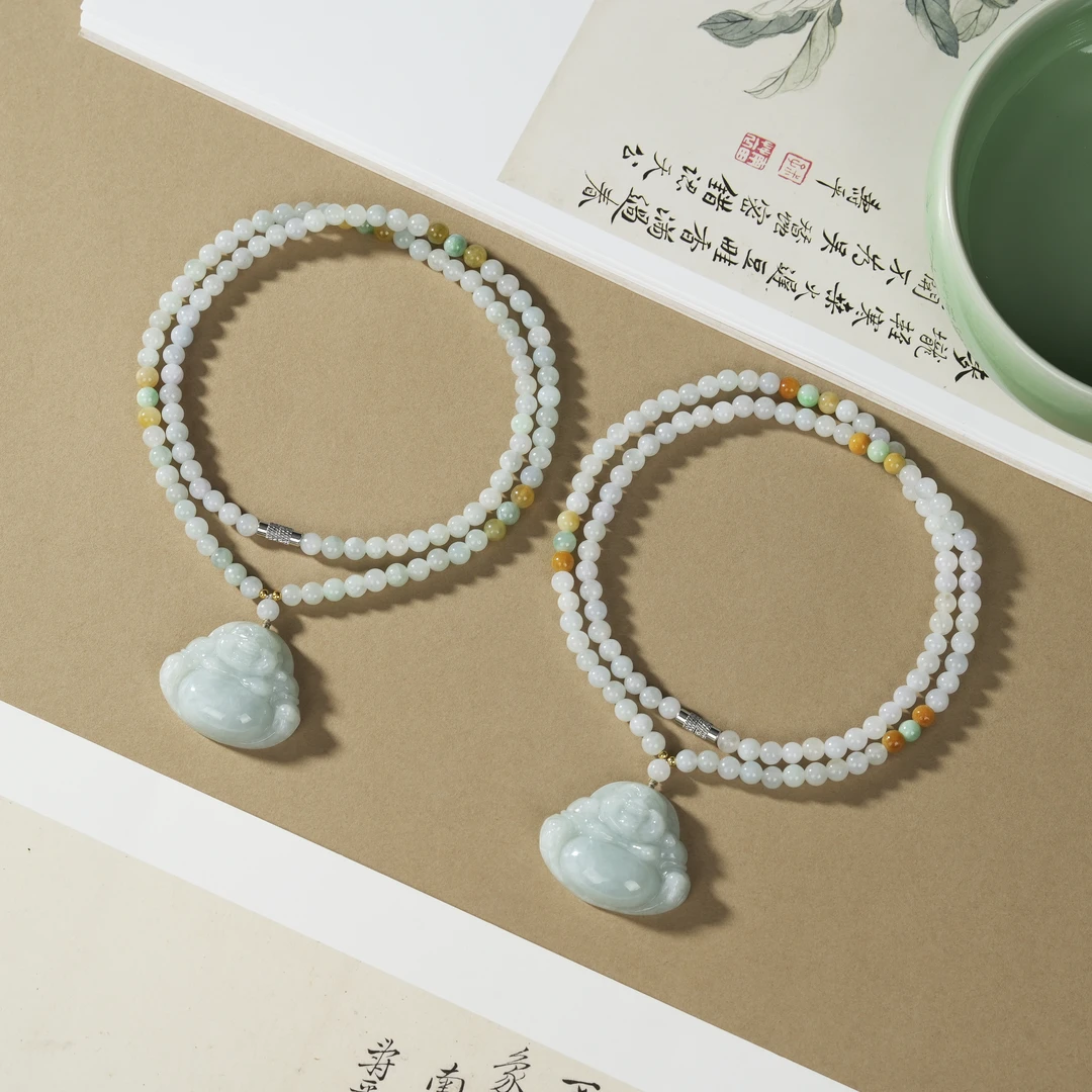 【云上叙】翡翠套链-多样性发其一-32X28X10mm-V17228-4（东哥）