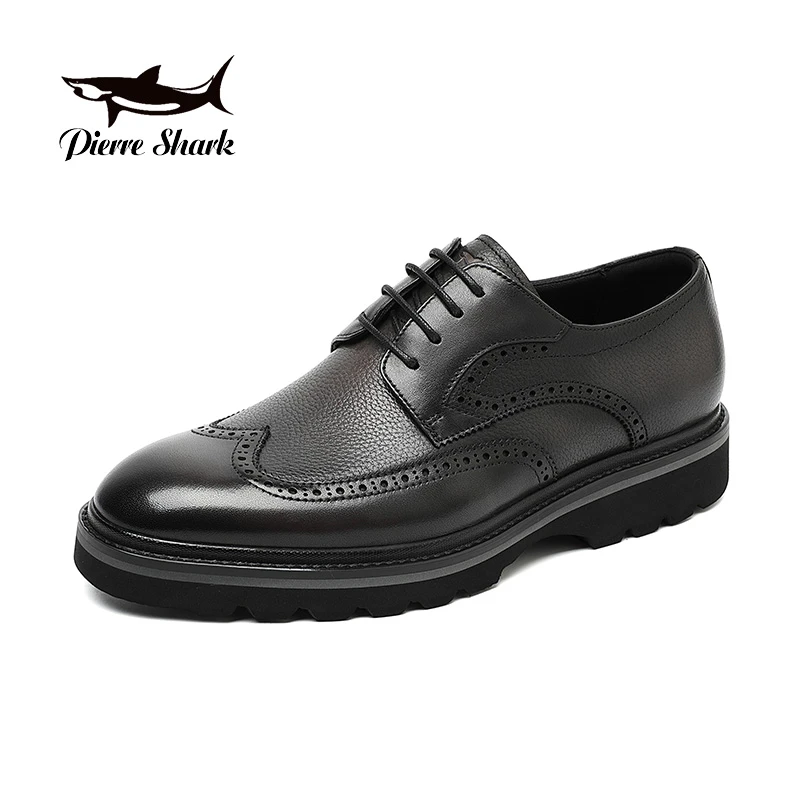 Pierre Shark/鲨鱼英伦时尚男士鹿皮真皮舒适百搭潮流乐福鞋7871
