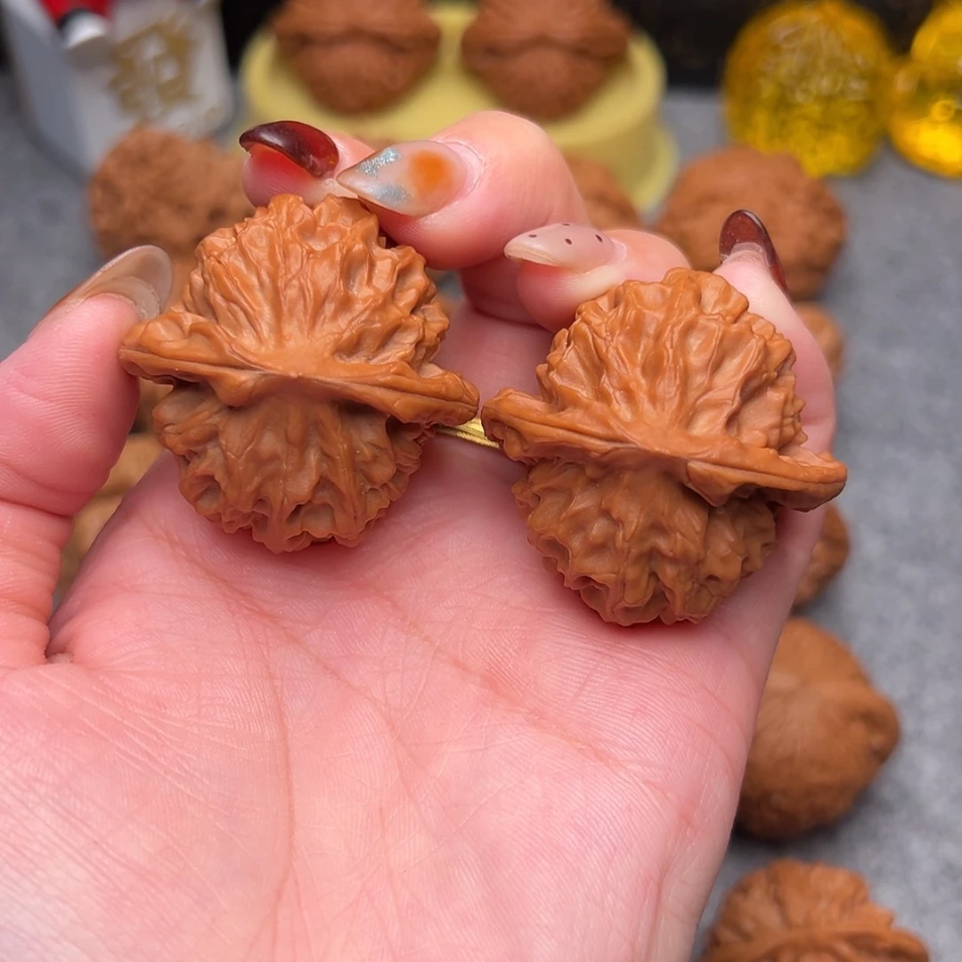 把件文玩核桃毕业精品精配龙鳞39全品油蜡皮