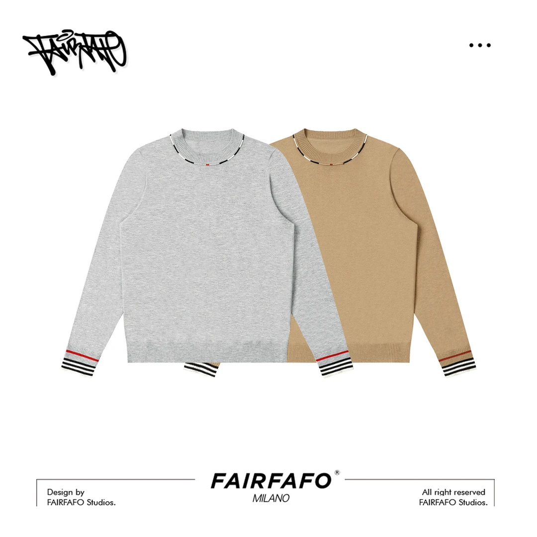 【撞色嵌边针织衫】MKMY58039 绵羊毛