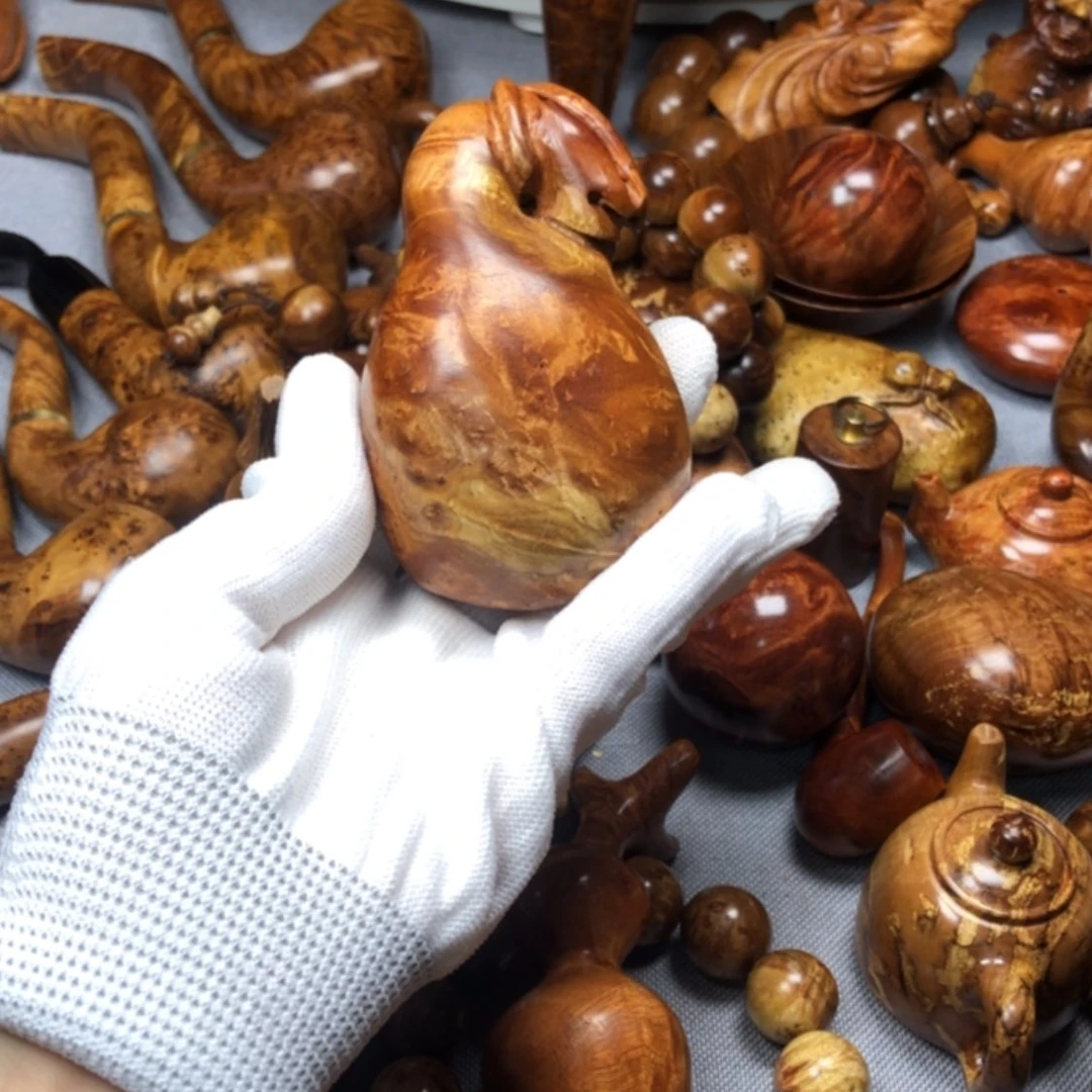 【闪购商品】木麻梨疙瘩火琉璃手把件