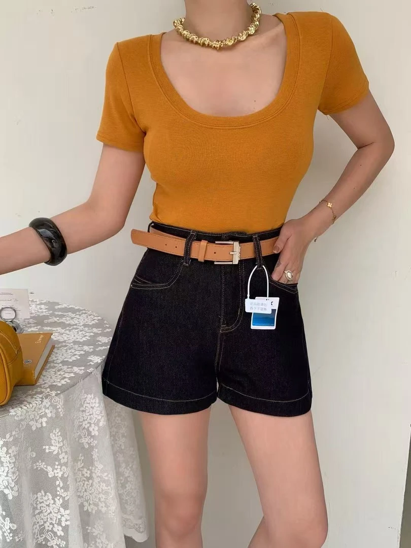 【5121】可#休闲百搭高腰牛仔短裤