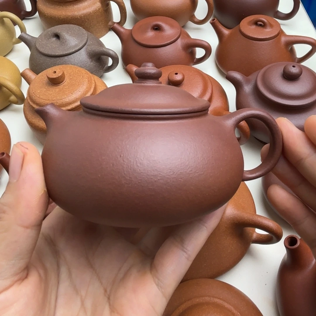 紫砂茶壶紫泥寒江150cc微瑕