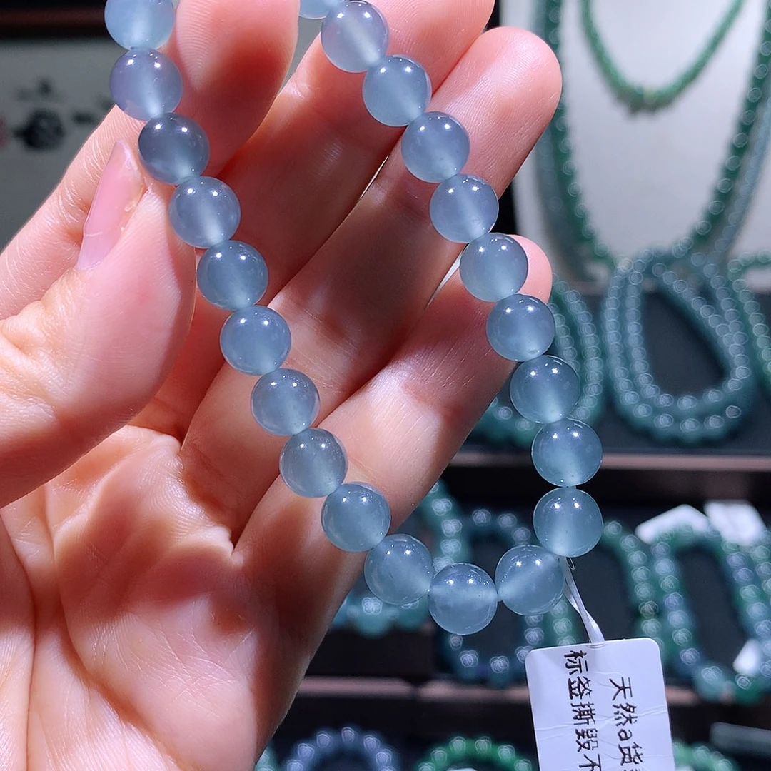 未镶嵌手链翡翠八****m天然a货翡翠手串