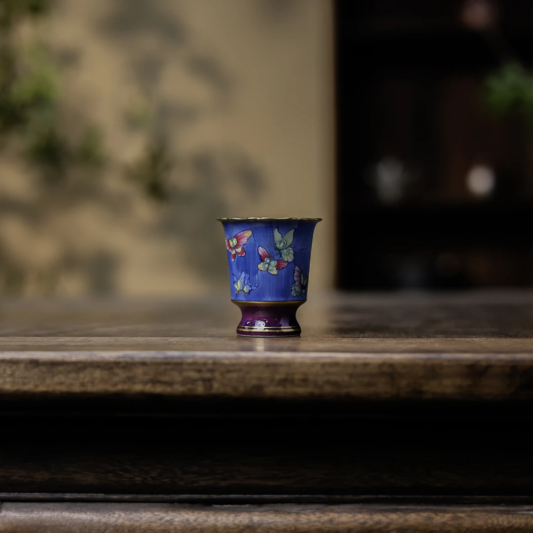 阿茶  姹紫蝴蝶高脚杯（华隐S0962）
