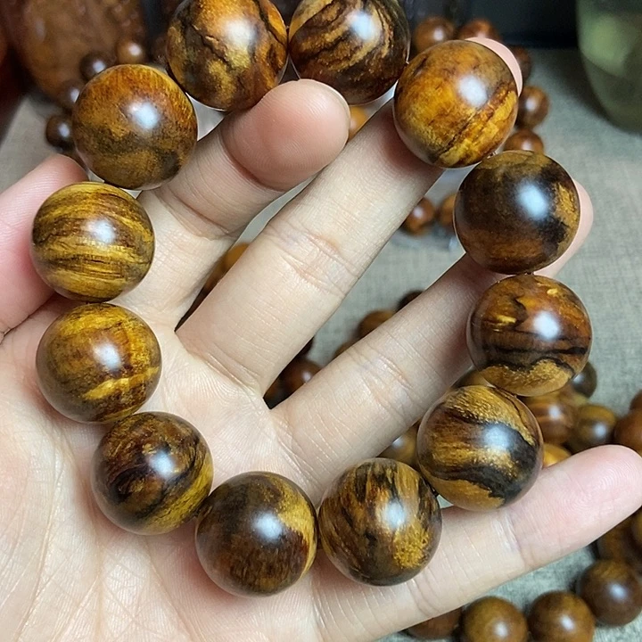 贡木20印贡虎皮纹手串