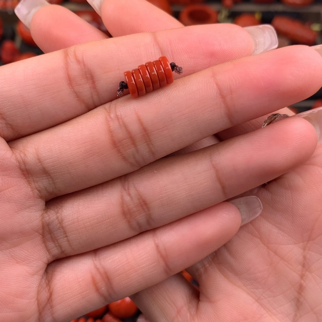 南红玛瑙未镶嵌精工直切隔片6+