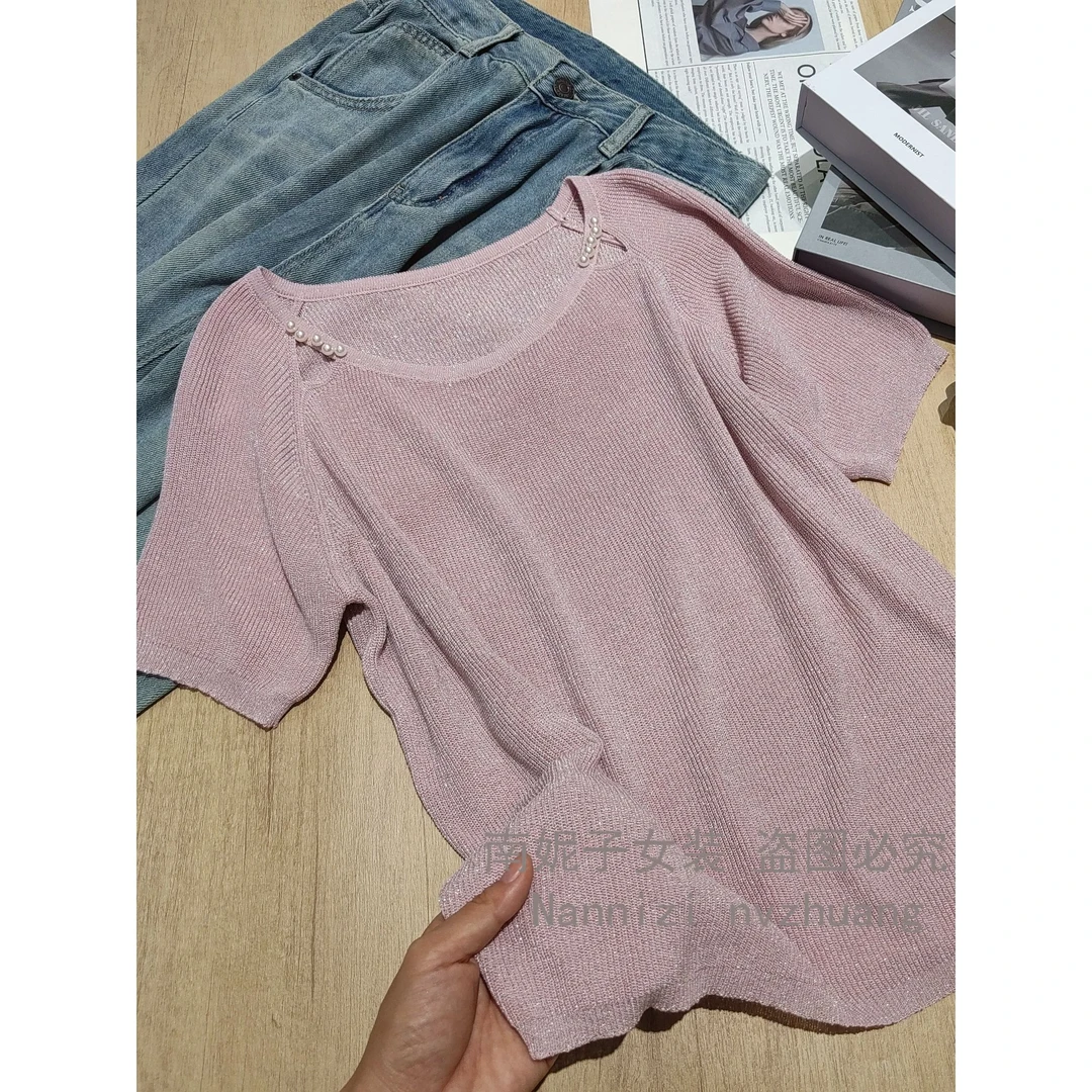 南妮子女装新款短袖上衣女时尚百搭休闲韩版夏季针织衫WF20B12
