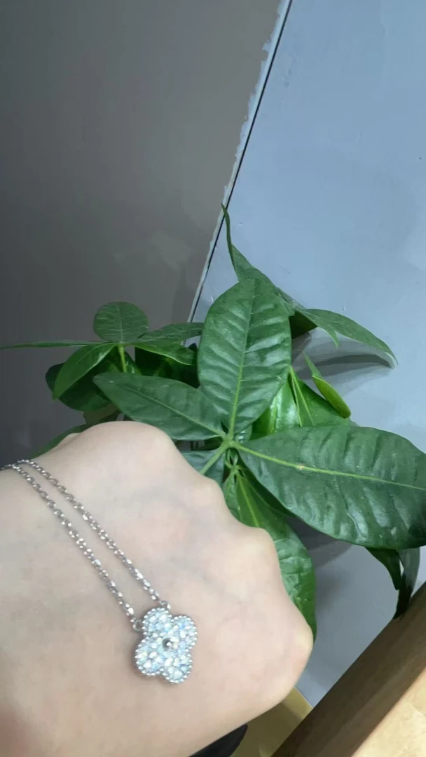 铂金PT950镶嵌满钻时尚套链