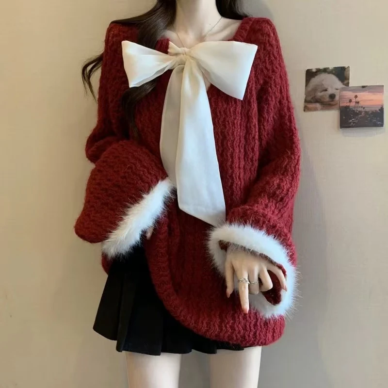 【B451-B500】秋冬针织加厚套头毛衣慵懒风洋气百搭宽松韩版外套