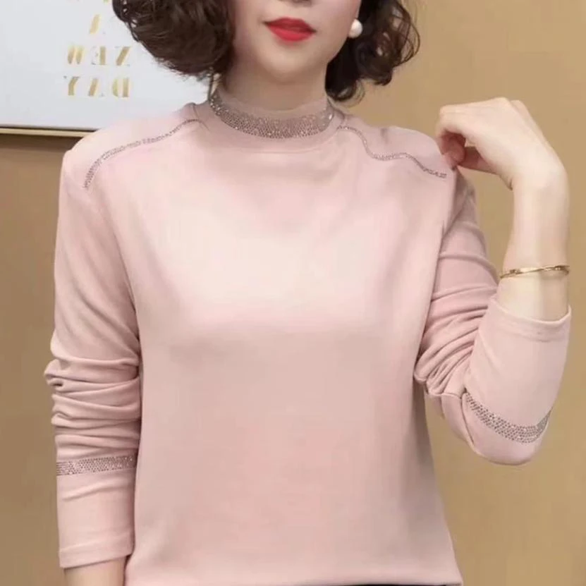 【爆款推荐】2025新款秋冬季半高领德绒保暖打底衫女洋气百搭上衣