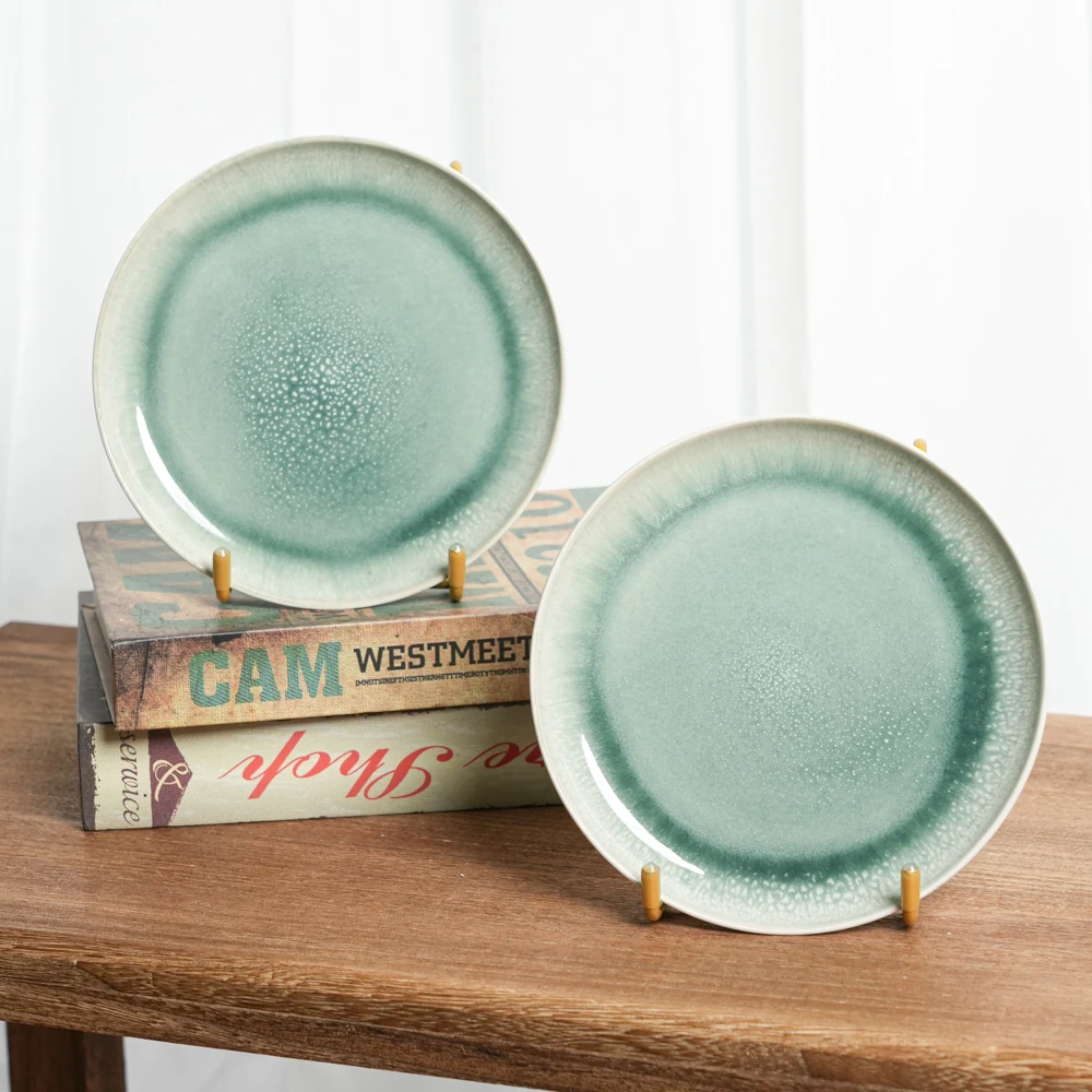 【瑕疵】陶瓷盘子家用斜边浅盘高颜值窑变平盘家用菜碟F3A