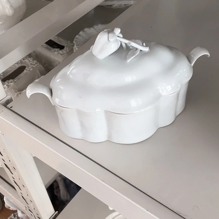 四****瓷高白瓷双耳汤锅微瑕