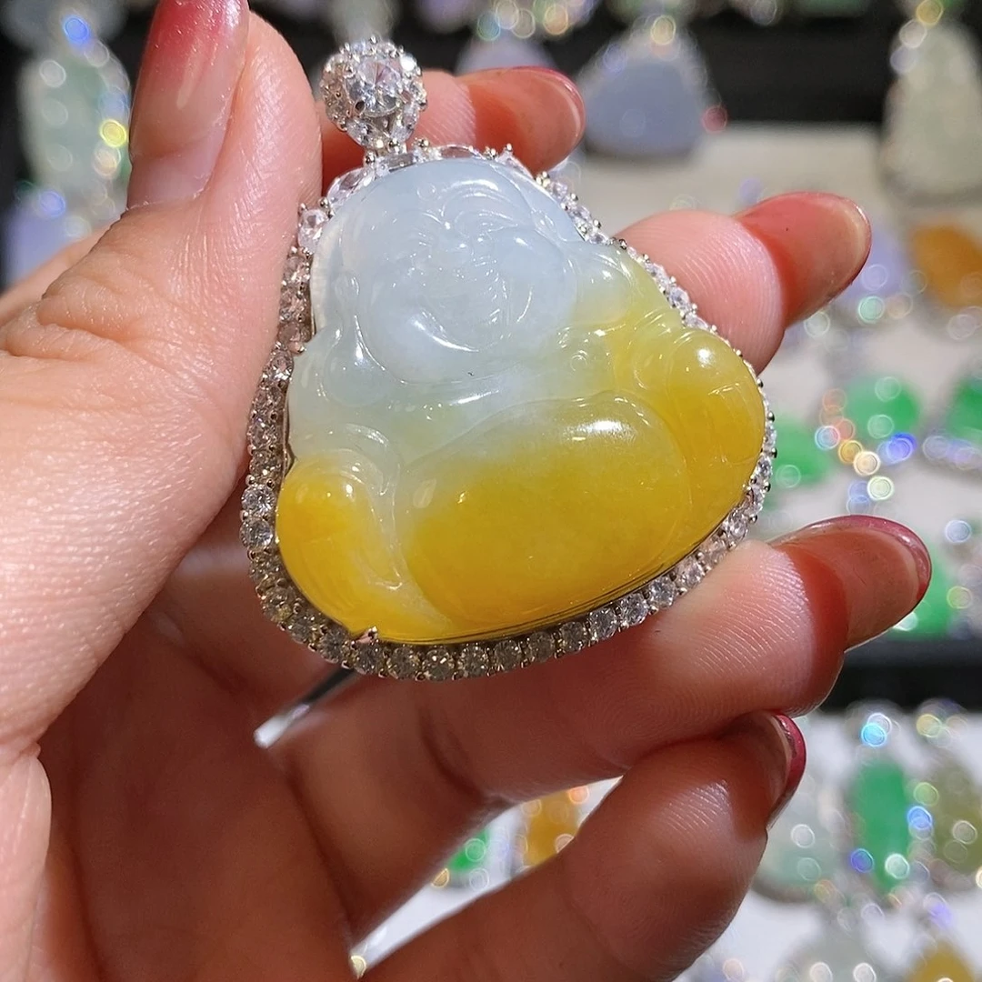 翡翠银S925镶嵌颈饰天然翡翠