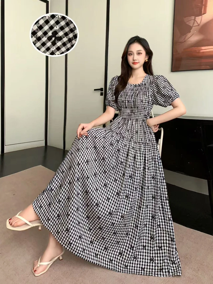 夏季碎花显瘦不褪色印花连衣裙女装休闲城市机能风（536）