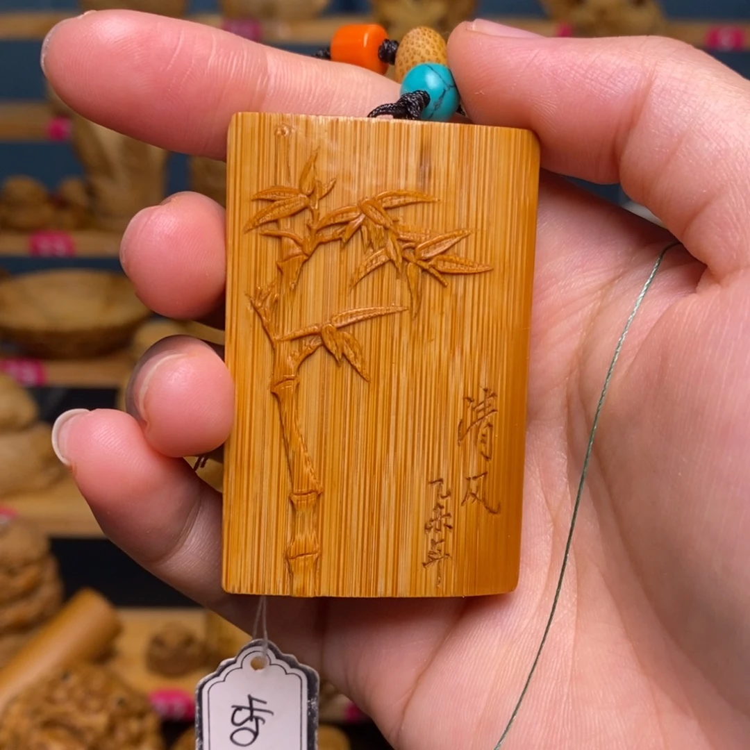 竹竹报平安竹雕精工制作
