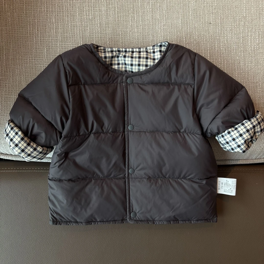 【双面穿轻羽绒服 】婴儿童衣服宝宝羽绒外套秋冬白鸭绒轻薄H1