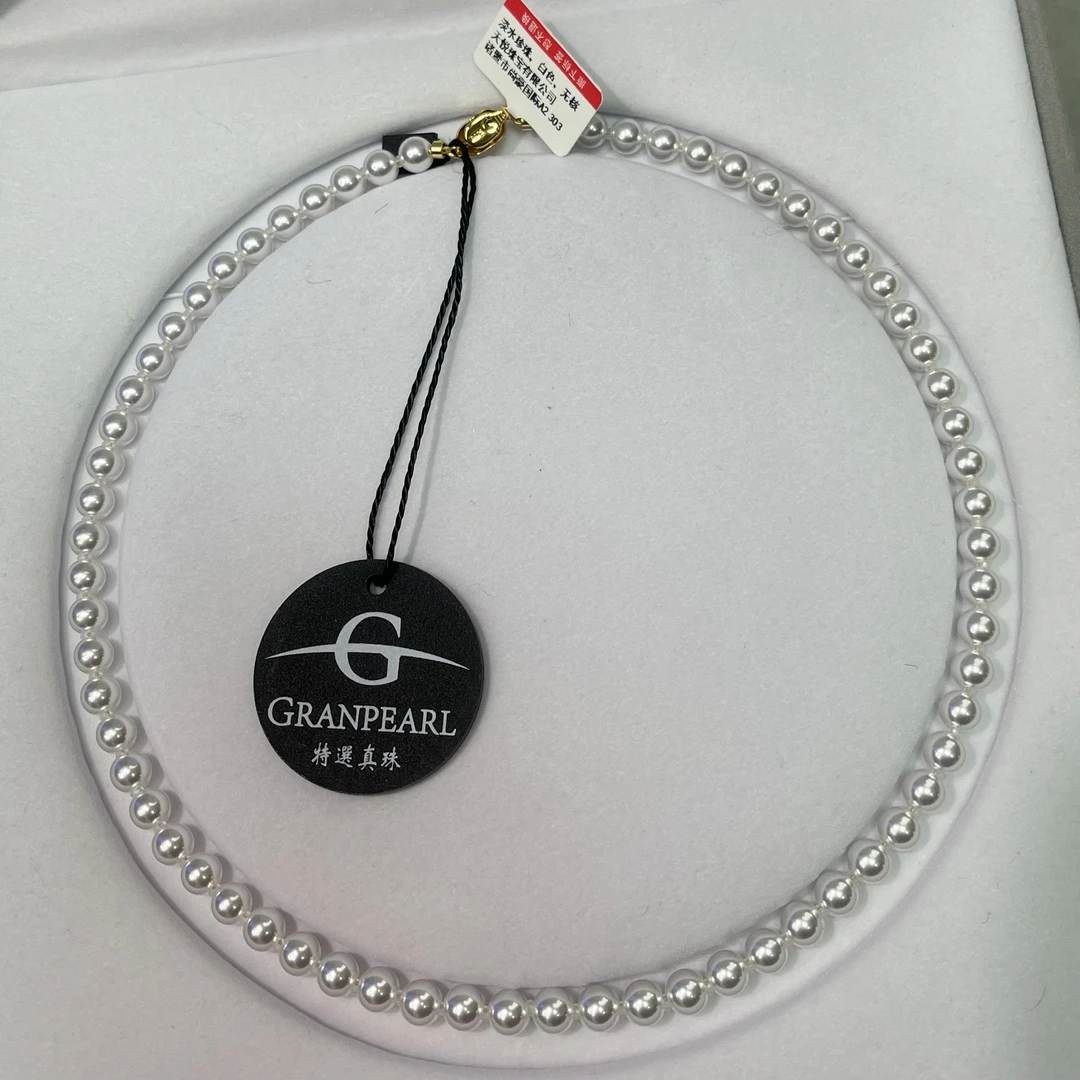 K金系列特选6-7mm极强光淡水无核珍珠满串项链