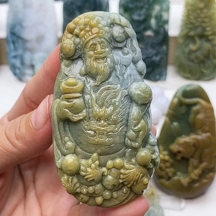 未镶嵌定制翡翠财神】
