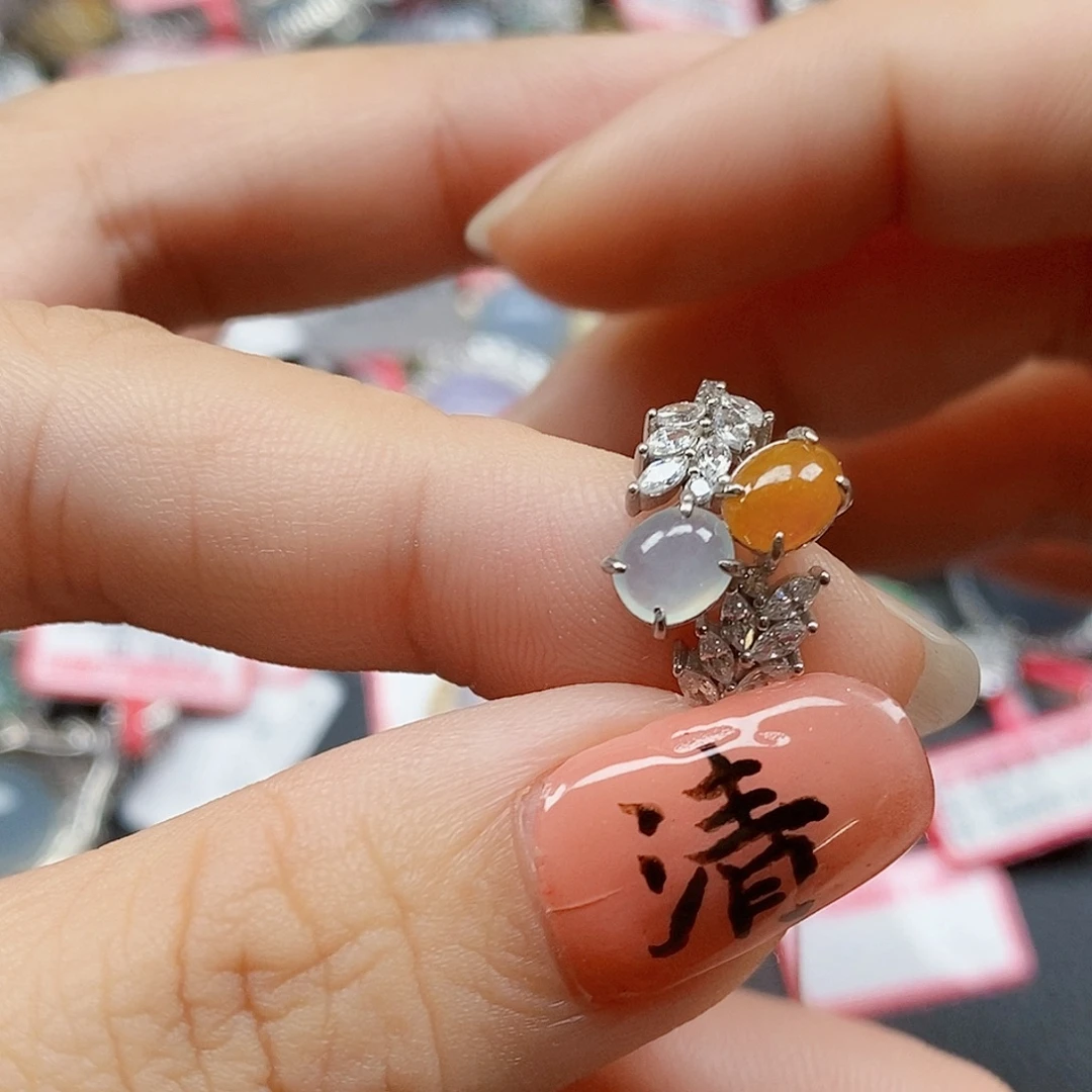 翡翠银S925镶嵌戒指