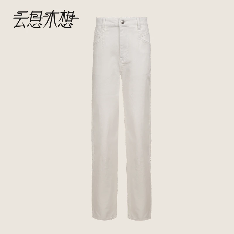 Ysimo-X云思木想新中式2024夏季新款遮肉显示直筒百搭牛仔裤11759