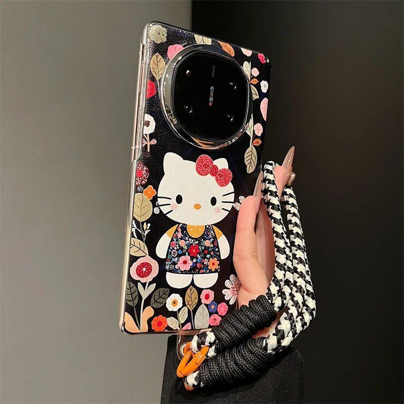 花围裙KT猫适用华为mateX6典藏版折叠手机壳mateX5磁吸中轴X3女款