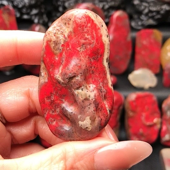 孤***手昌化石昌化鸡血石原石