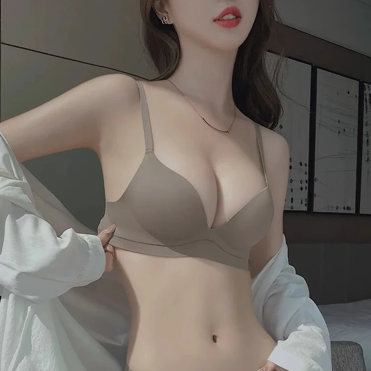 新款小胸显大聚拢无痕内衣女无钢圈舒适透气收副乳防下垂文胸罩Z