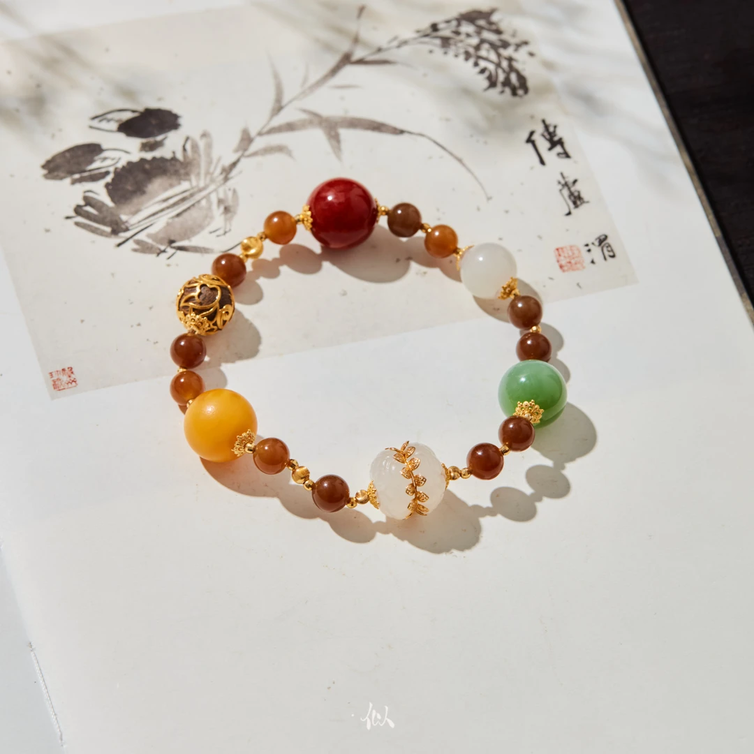 【似锦】·似梓珠宝· 18K和田玉多宝手串 XYGD318049-B
