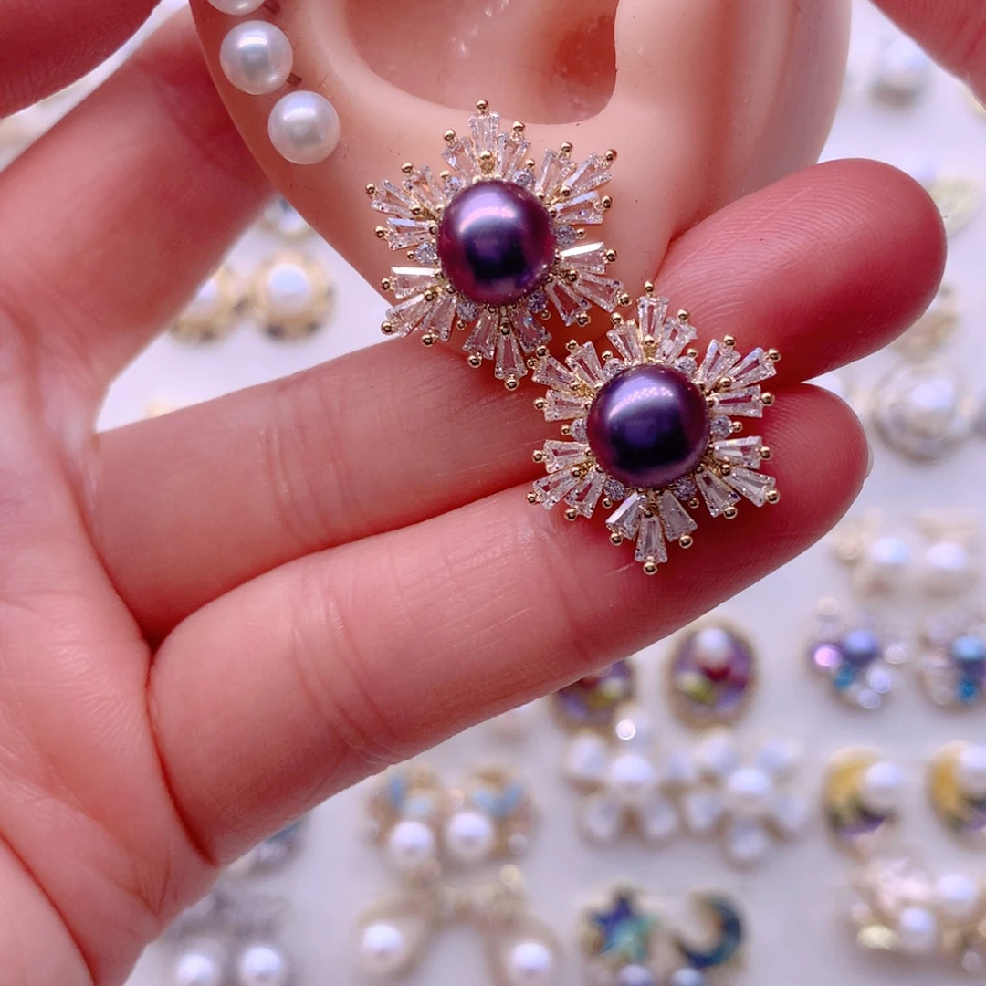 淡水珍珠耳饰合金