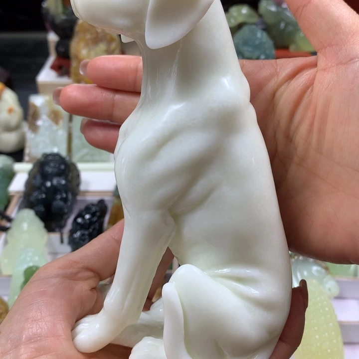 蛇纹石玉未镶嵌手把件大*牛