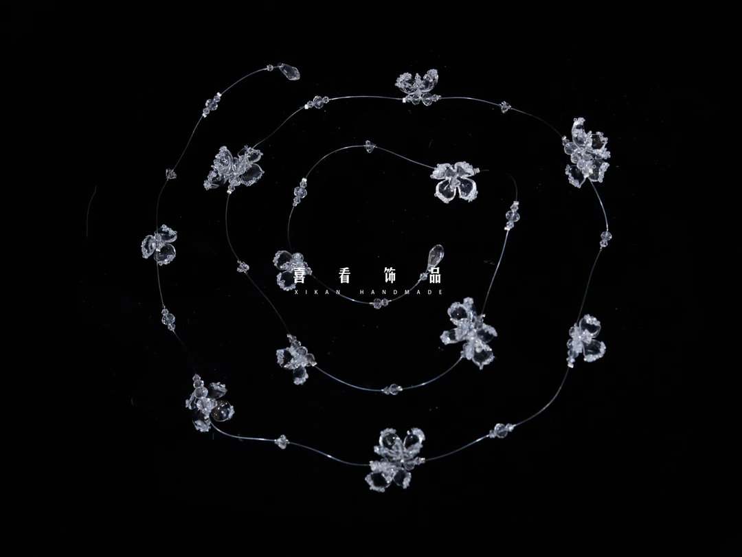 合金亚克力项链 BH6241喜看精选新娘头饰项链透明感项链