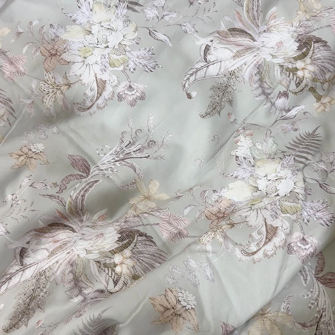 花草绿色大花天丝被150