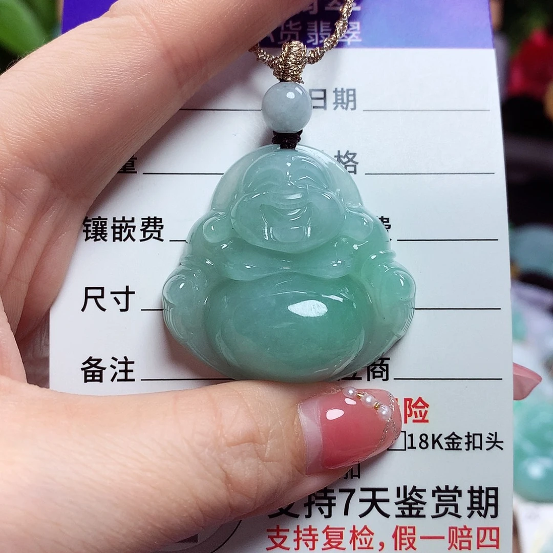 翡翠未镶嵌颈饰佛公17