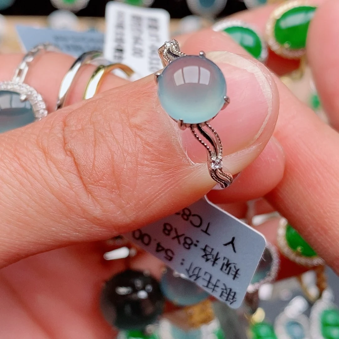 银S925镶嵌戒指翡翠