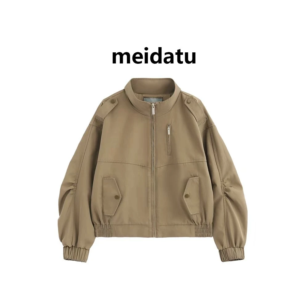 美哒兔（野性时刻）美式酷飒立领短款外套CK2594-H