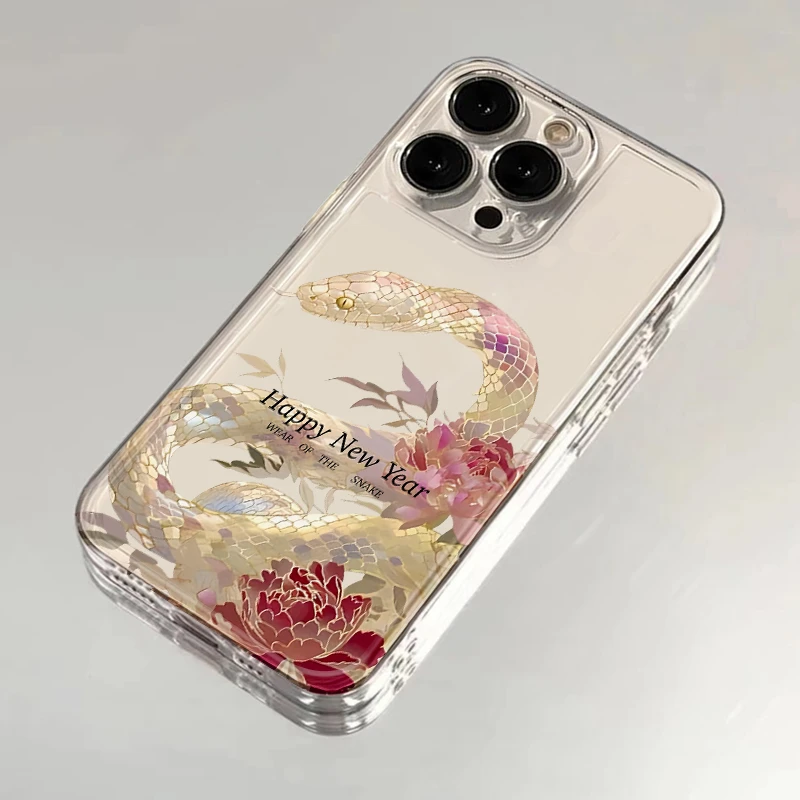 BANCA新年繁花金蛇适用iPhone16/15手机壳苹果14华为vivo小米oppo